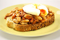 Home Made Baked Beans & Poached Egg