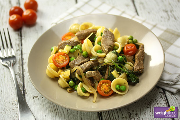 Grilled Beef & Tomato Pasta