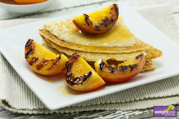 Pancakes with Grilled Nectarines