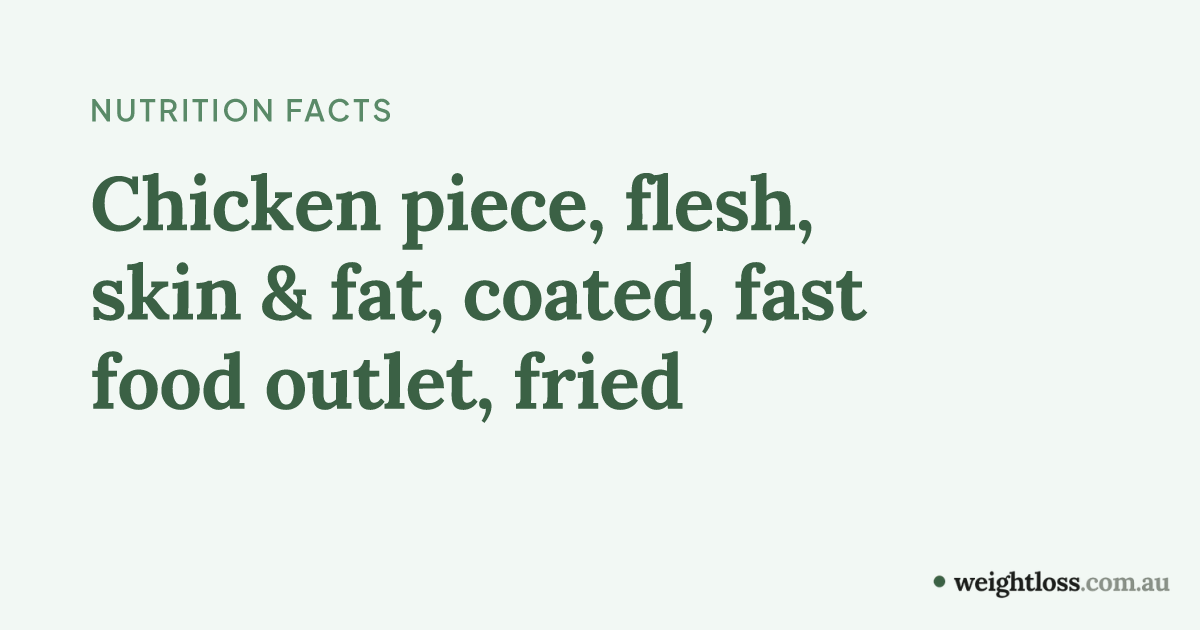 Chicken piece, flesh, skin & fat, coated, fast food outlet, fried ...