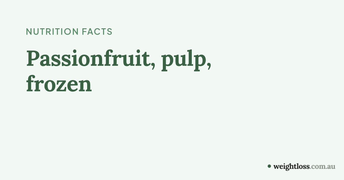 Passionfruit, pulp, frozen: Calories, Protein, Carbs & Fat per 100g