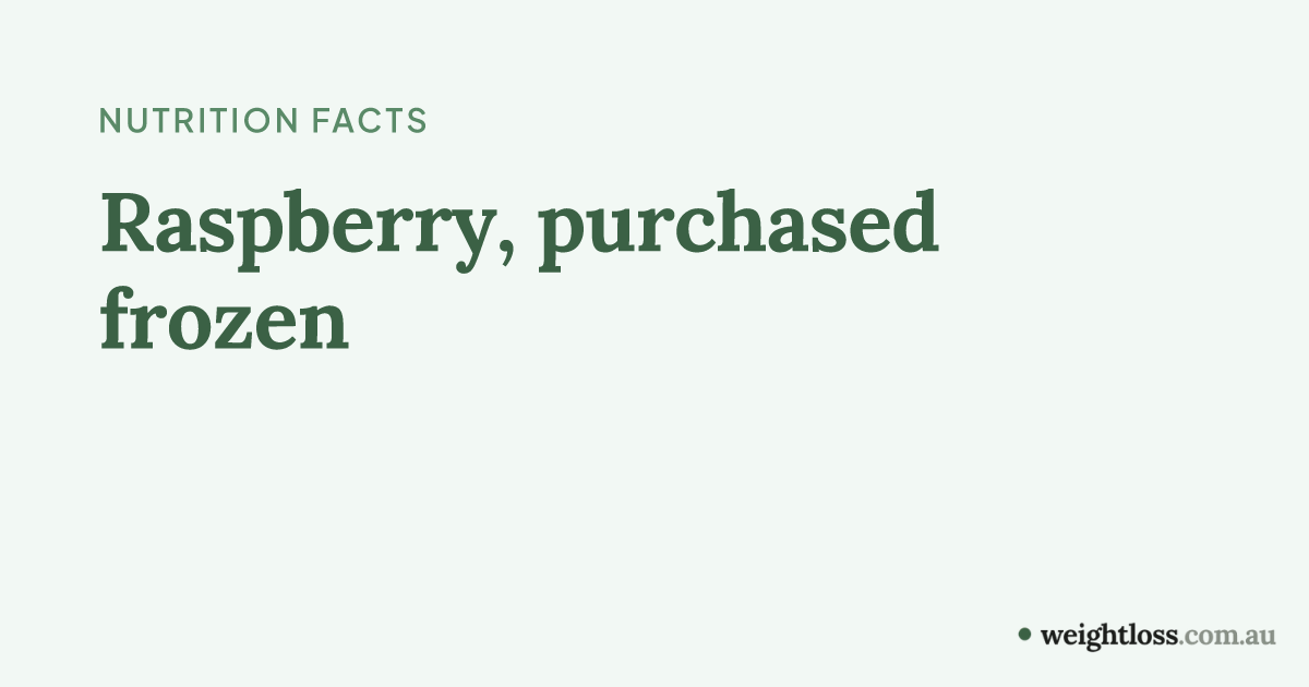 Raspberry, purchased frozen: Calories, Protein, Carbs & Fat per 100g