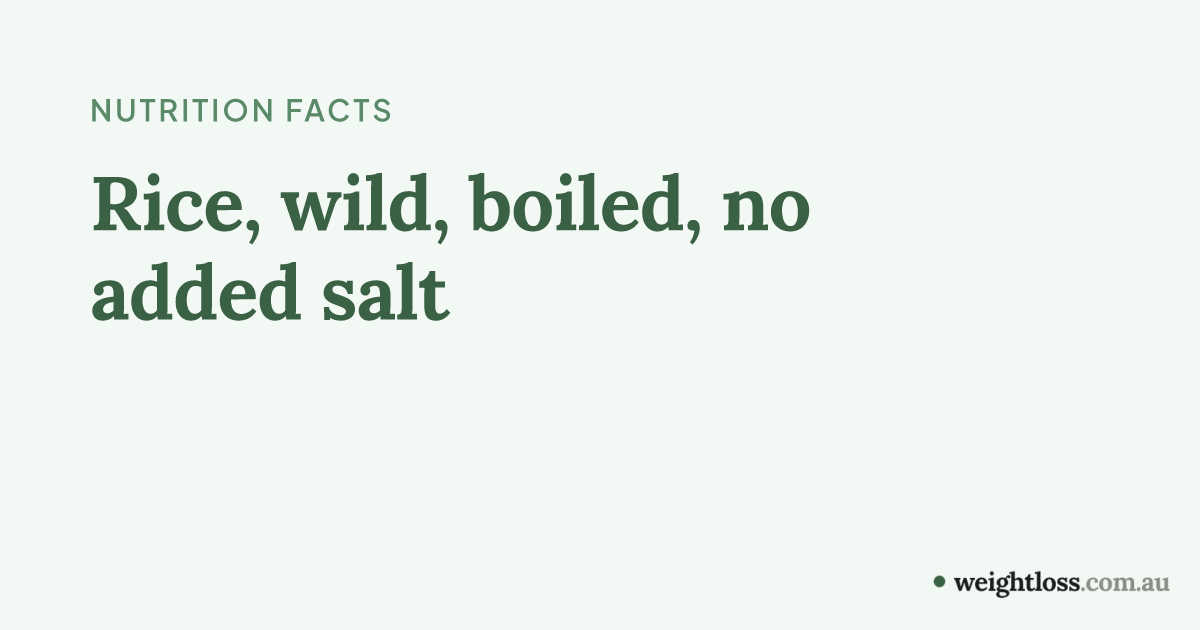 Rice, wild, boiled, no added salt: Calories, Protein, Carbs & Fat per 100g
