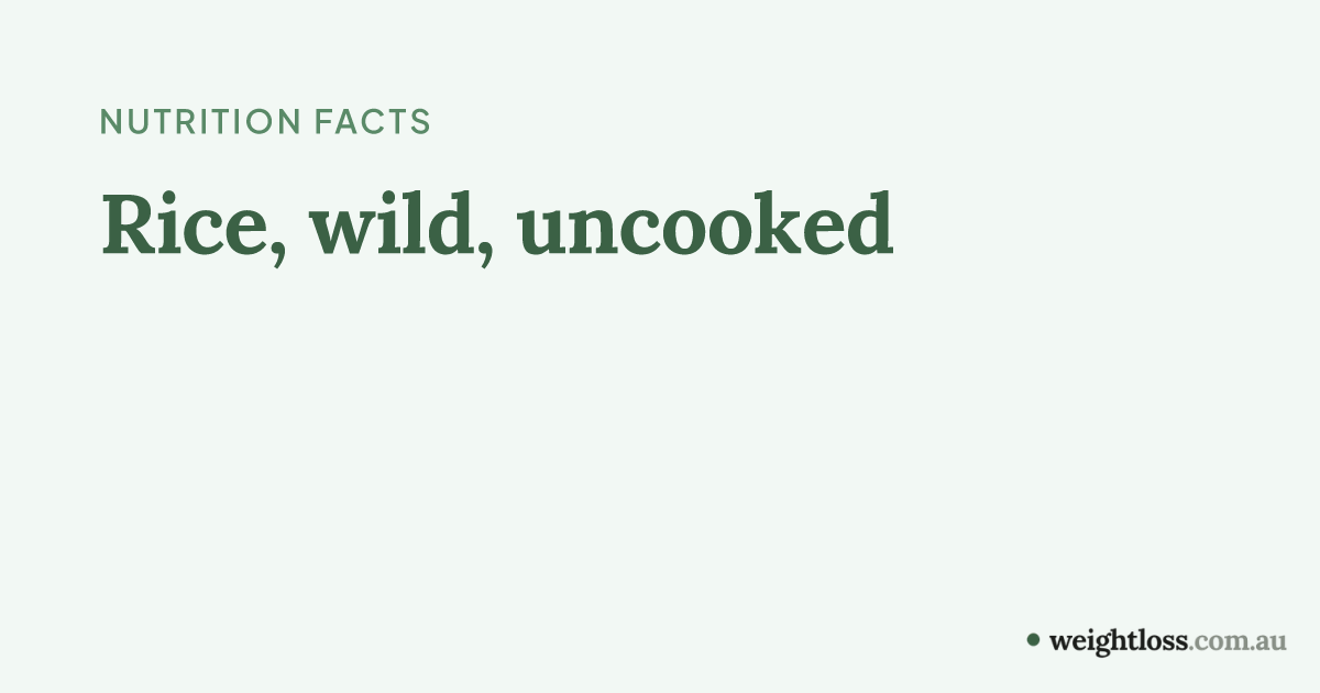 Rice, wild, uncooked: Calories, Protein, Carbs & Fat per 100g