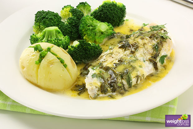 Baked Fish with Lemon Sauce