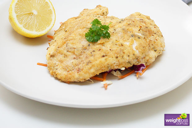 Chicken Schnitzel with Coleslaw