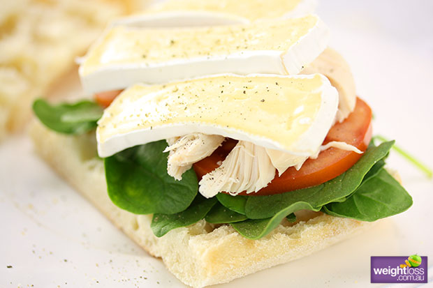 Chicken Spinach Brie Focaccia