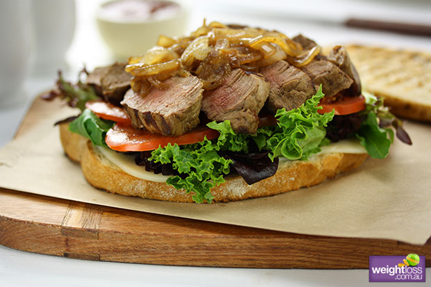 Gourmet Steak Sandwich with Caramelised Onions