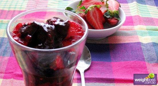 Macerated Berries Choc & Blood Orange Sauce