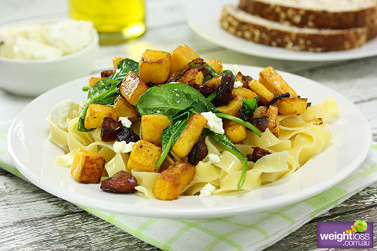 Pumpkin Spinach & Goats Cheese Fettuccine