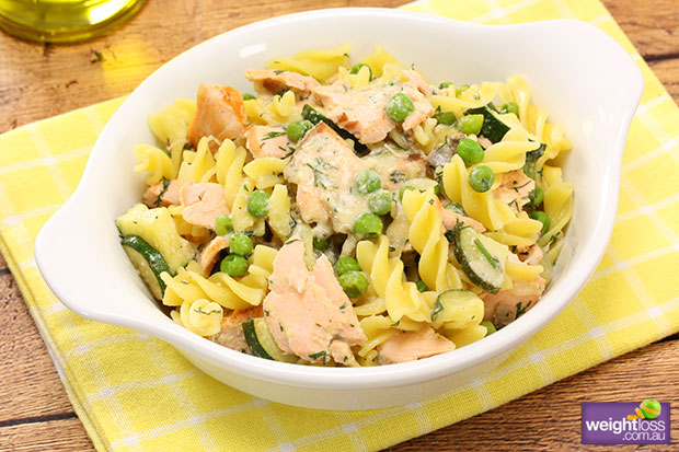 Salmon Pasta with Peas