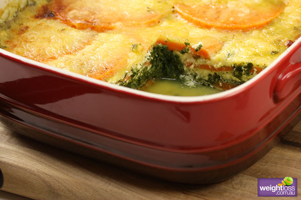 Sweet Potato & Spinach Bake