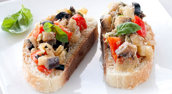 Tuna Tomato Pesto Bruschetta